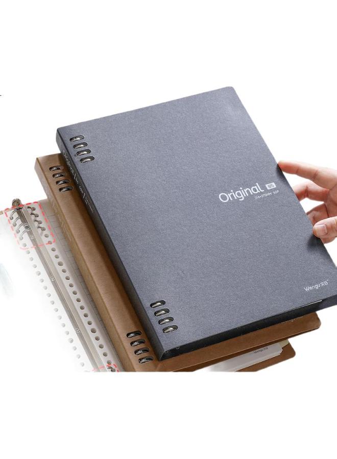 Wengu B5/60 Sheets Comfortable Cowhide Paper Loose-Leaf Notebook, Detachable Notebook, High-Quality Simple Design For College Students And Postgraduate Exam Preparation, B1053 (B5) A Yellow Cowhide With Black Text - Image 1