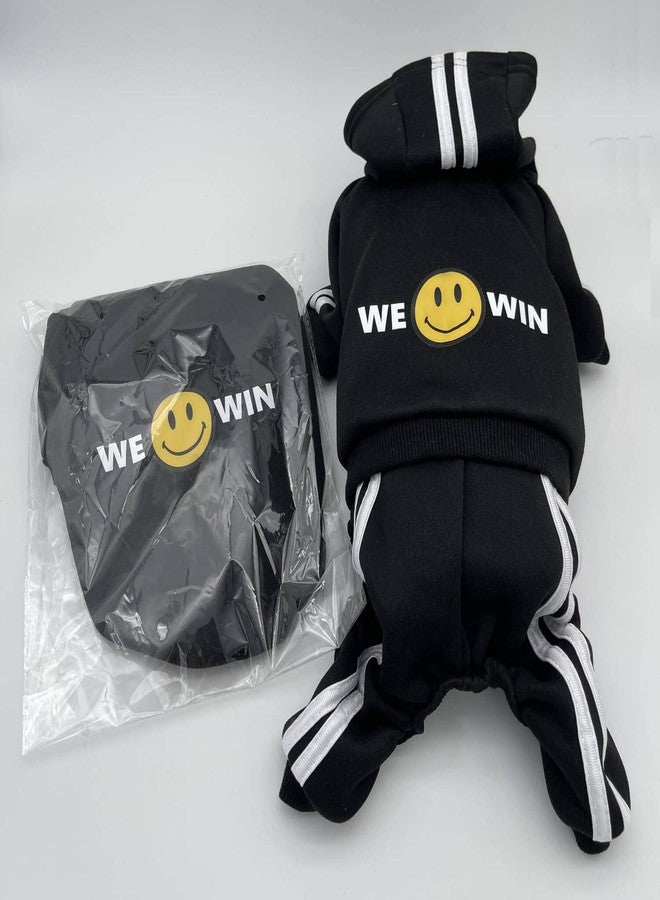 Aolowewin Weowin Pet Outfit - Cute Dog Hoodie Tracksuit Sweater Winter Clothes Pajamas Jumpsuit 4-Legs Black for Puppy Small Medium Large Dogs Girl or Boy (Small) - Image 5