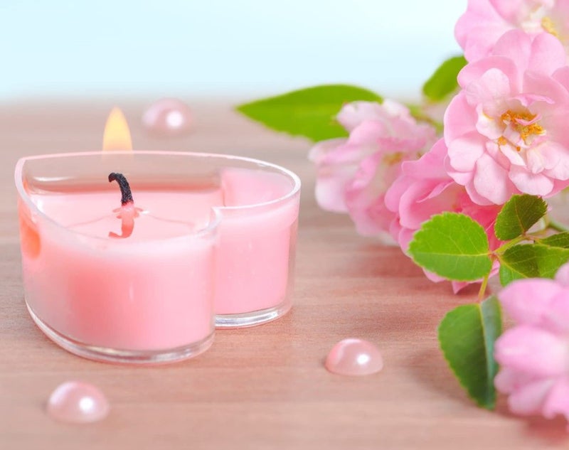 AURA DECOR AuraDecor Heart Shape Fragrance Tealight Candles Burning Time 4 To 5 Hours, Polycarbonate (30, Pink Rose) - Image 2