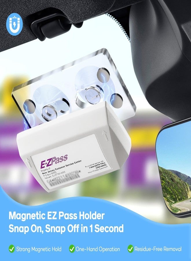 ESVNE Magnetic EZ Pass Holder for Windshield - EZPass Holder with Strong Suction Cup Mount & Ultra Secure Neodymium Magnets - Universal Fit for EZ Pass Mini, IPass, SunPass & Most US Toll Tags - Image 2