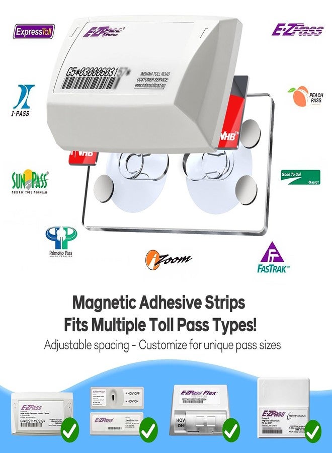 ESVNE Magnetic EZ Pass Holder for Windshield - EZPass Holder with Strong Suction Cup Mount & Ultra Secure Neodymium Magnets - Universal Fit for EZ Pass Mini, IPass, SunPass & Most US Toll Tags - Image 3