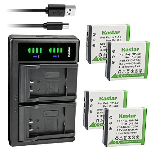 Kastar 4-Pack SX-50 Battery and LTD2 USB Charger Replacement for SiOnyx Aurora SX-50 SX50 Battery, SiOnyx Aurora PRO Night Vision Camera, SiOnyx Aurora Day/Night Action Camera - Image 1