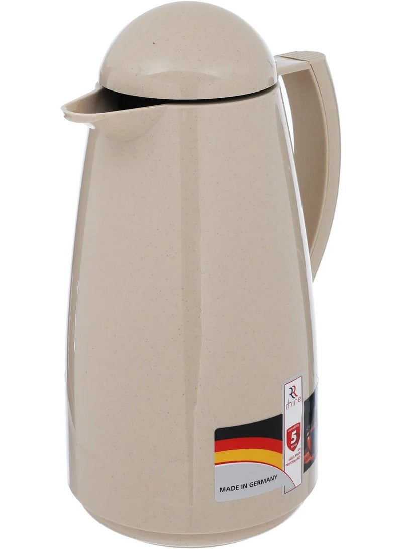 RHINE Thermos , 1 liter, thermal glass inner case - light brown - Image 3
