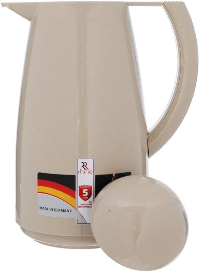 RHINE Thermos , 1 liter, thermal glass inner case - light brown - Image 4