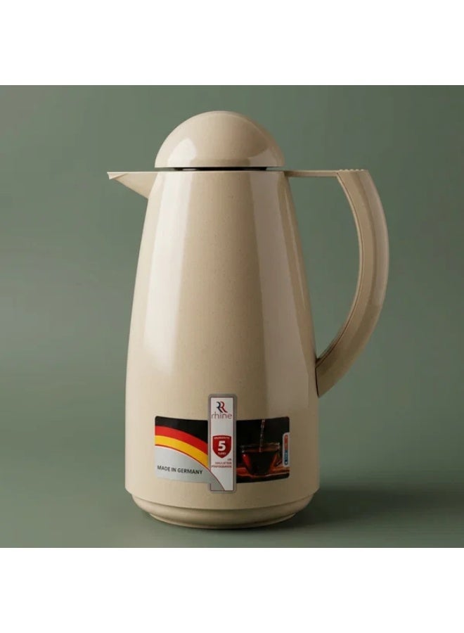 RHINE Thermos , 1 liter, thermal glass inner case - light brown - Image 1