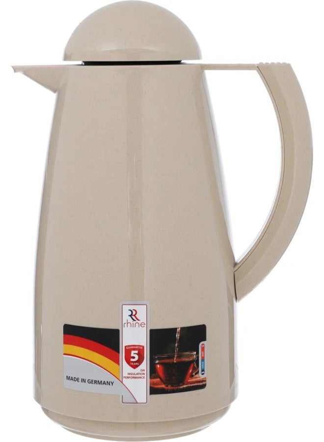 RHINE Thermos , 1 liter, thermal glass inner case - light brown - Image 2