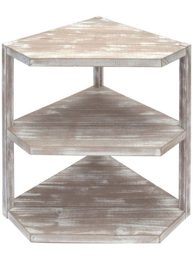 MyGift 3 Tier Counter Corner Shelf for Kitchen, Countertop Spice Rack, Dish Plate & Bread & Fruit Storage Organizer Condiment Shelf, Rustic Brown Washed Solid Wood - Image 5