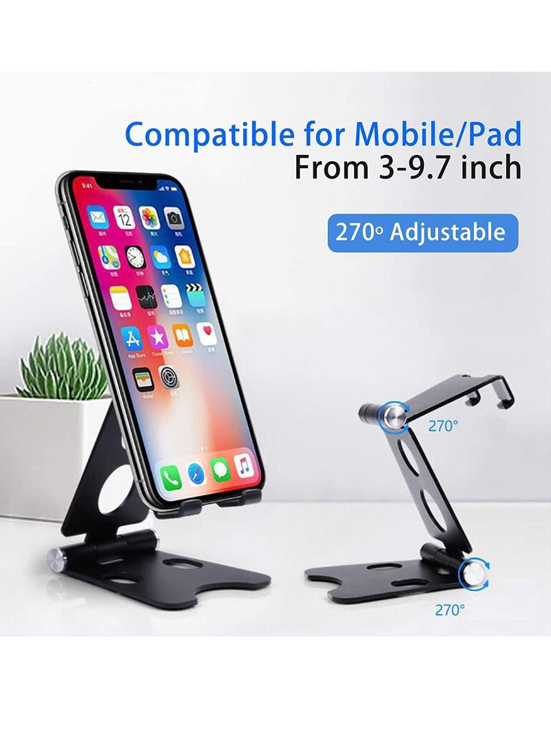 Desktop Cell Phone Stand, Double Adjustable Mobile Phone Tablet Holder, Aluminum Portable Desk Stand for iPhone 11, iPhone X, iPhone 8 7, Samsung, Galaxy S9 S8, iPad (Black) - pzsku/ZF5455EB2E694E8E23A12Z/45/_/1663138687/ed0815c9-9cc3-475e-bcbc-63d0384bc0db