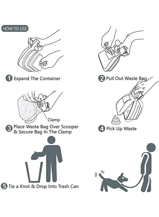 مغرفة فضلات الحيوانات الأليفة المحمولة لتنظيف فضلات الكلاب، والتقاط النفايات الصحية مع كيس موزع للكلاب (عبوة من قطعة واحدة) - وردي - Image 4