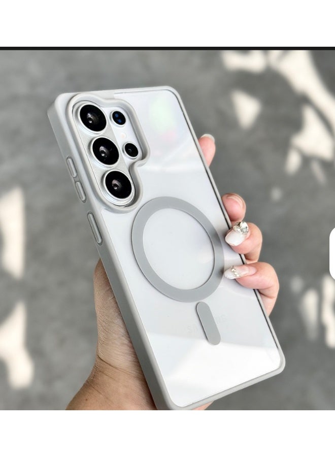 Magnetic Clear Case Compatible with Samsung S26 Ultra, Transparent TPU Case Case Compatible with Magsafe Shockproof and Camera Protection | Natural Titanium