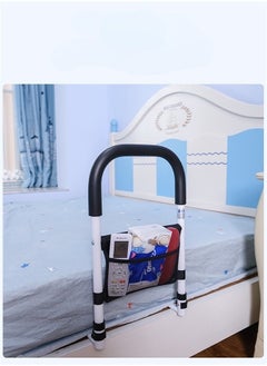 Bed Rails for Elderly Adults Safety with Adjustable Heights Storage Pocket Assist Support Side Railings for Seniors Citizens Slides Under Mattressbed Cane Medical Bed Guard Bed Handles Bars