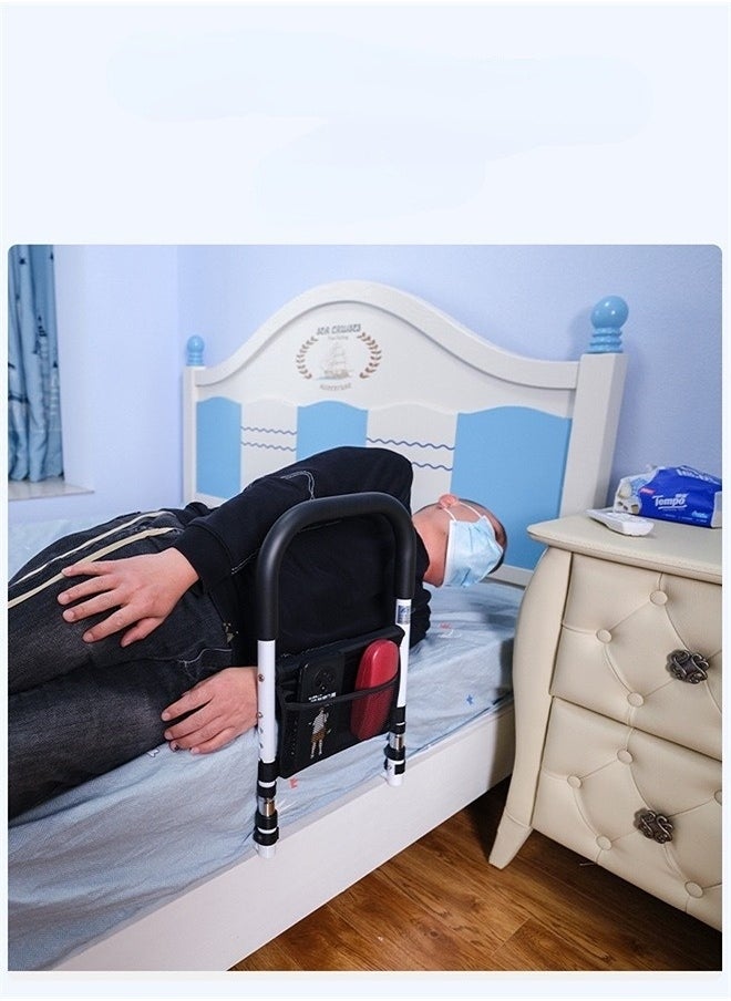 FLOWING - Bed Rails for Elderly Adults Safety with Adjustable Heights Storage Pocket Assist Support Side Railings for Seniors Citizens Slides Under Mattressbed Cane Medical Bed Guard Bed Handles Bars - Image 1