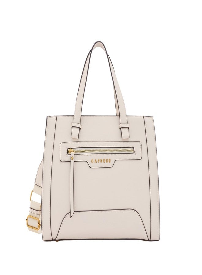 Caprese Cuba Medium Satchel Bag for Women | Elegant Multi-Compartment Handheld & Shoulder Bag with Adjustable & Detachable Strap | Work & Travel Bag with Zipper Closure (Alpine Oat) - Image 1