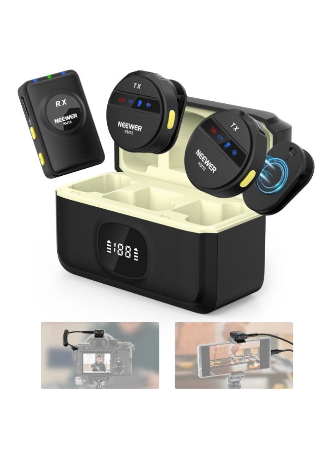 Neewer Wireless Lavalier Microphone with USB C Charging Case for Camera, Dual Transmitters & Receiver, 48kHz/24-bit Audio, Noise Cancellation, 150m Range, Portable Small Clip-On Mic for Vlogging, Streaming, Podcasting, YouTube/TikTok | Wireless Microphone with USB C Charging Case for Camera - Image 1