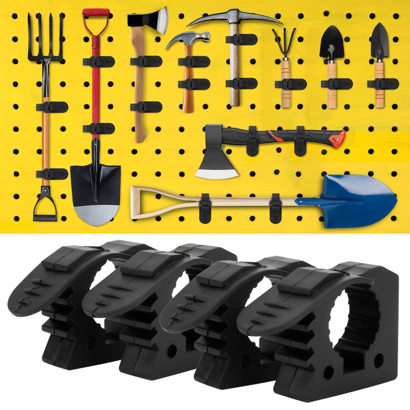 PSLER Shovel Holder for Truck Quick Release Rubber Clamp Mount Shovel and Axe Mount for Truck Bed Roof Rack Trailer Offroad Vehicle UTV Universal for diameter tools 117 to 137 4pc