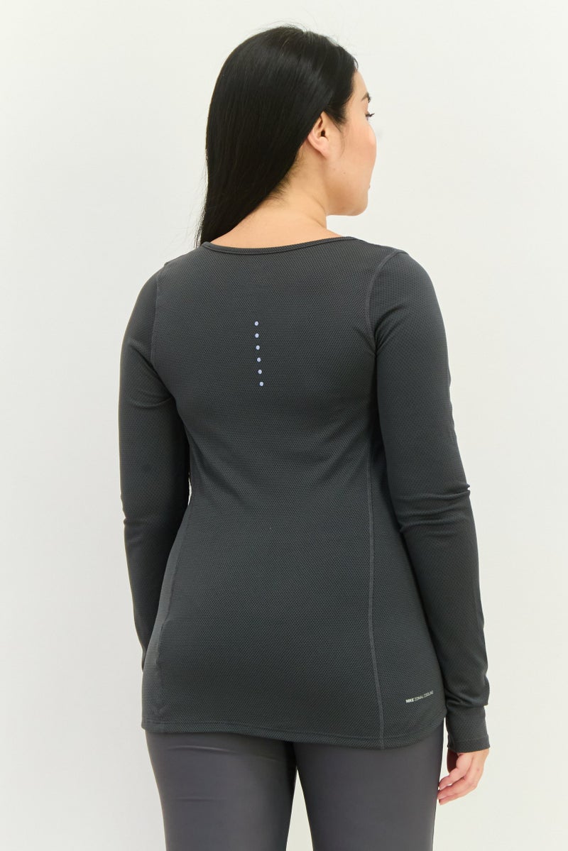 Nike Women Sportswear Fit Long Sleeve Relay Running Top, Grey - Image 3