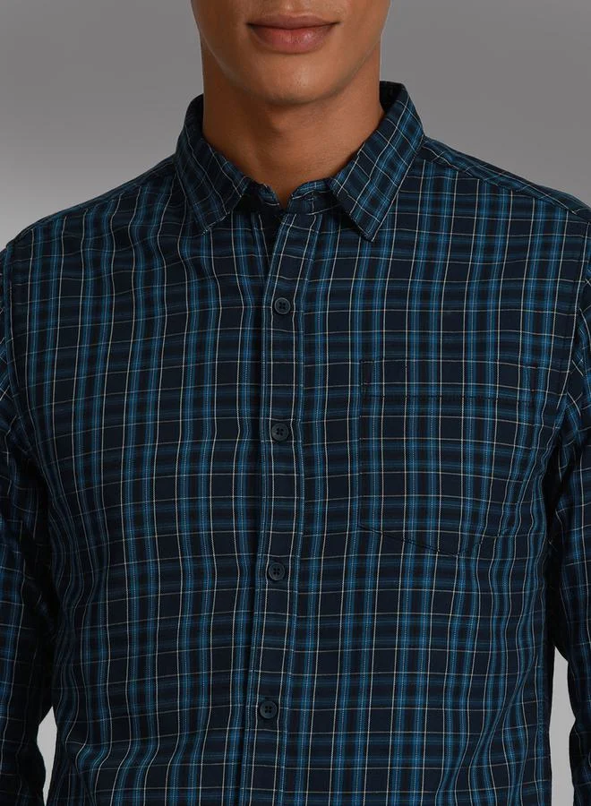 HIGH STAR Tartan Checked Pocket Detail Shirt with Roll Up Sleeves by Styli
