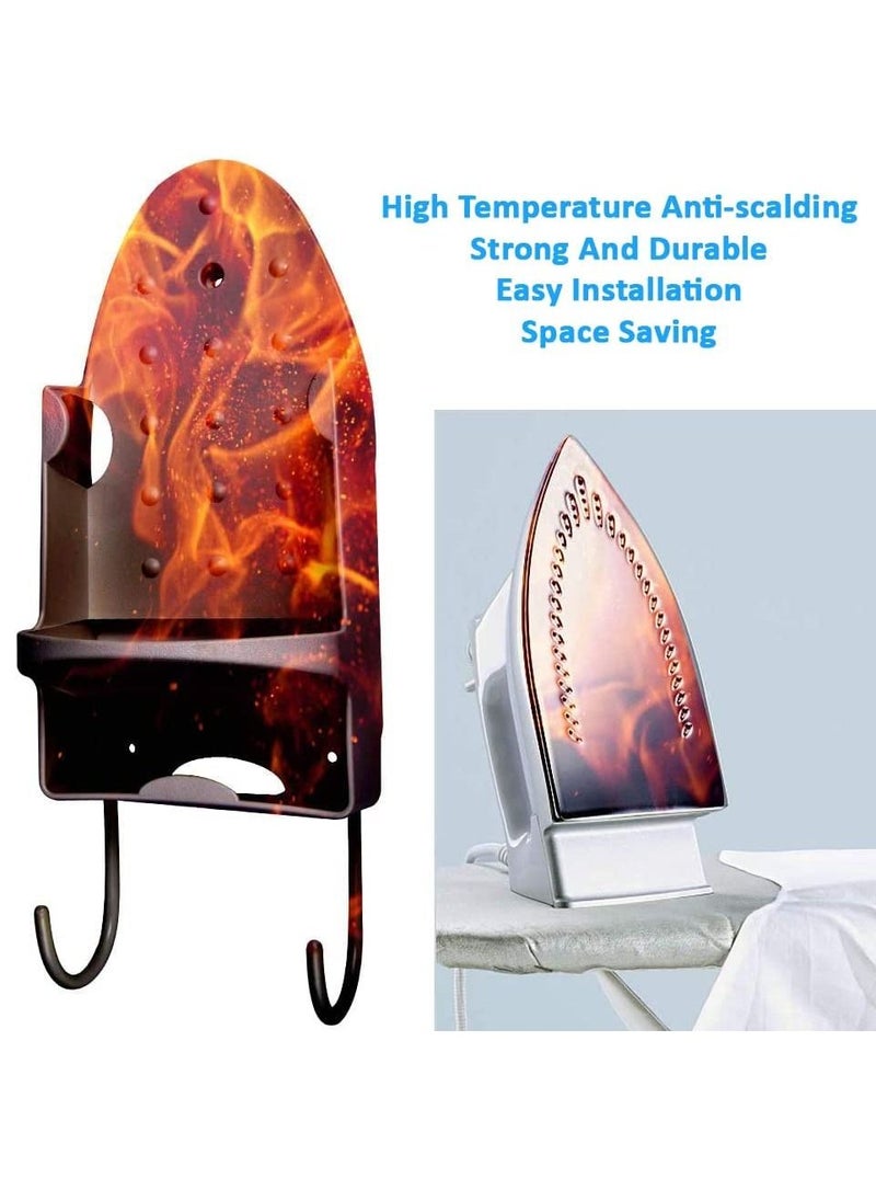 Rubik - Iron Holder Wall Mounted with Optional Hooks Hanger Heat Resistant Storage Organizer Optional Hooks (Black) - Image 1