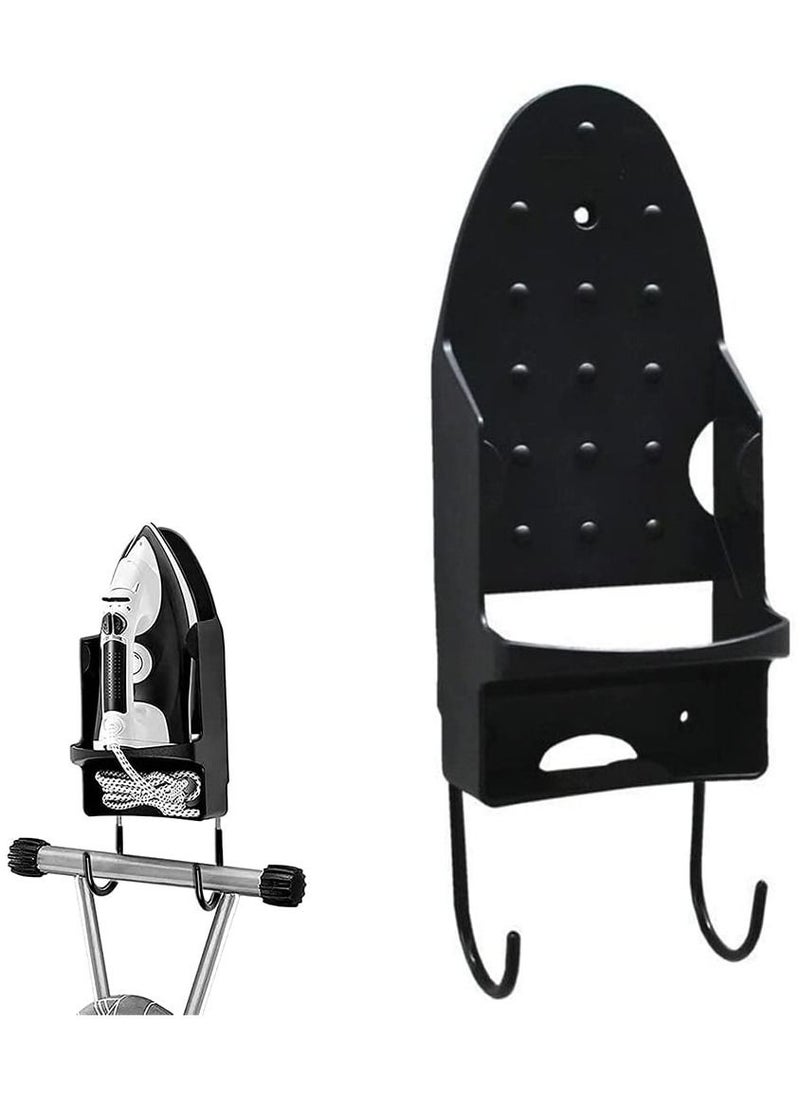Rubik - Iron Holder Wall Mounted with Optional Hooks Hanger Heat Resistant Storage Organizer Optional Hooks (Black) - Image 1