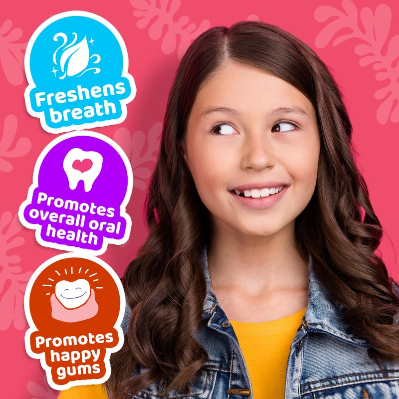 GuruNanda Kids Oil Pulling, Alcohol-Free Mouthwash, Essential Oils & Vitamins for Fresh Breath & Happy Gums for Ages 6 & up, Natural Bubble Berry, 8 Oz - Image 4