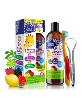 GuruNanda Kids Oil Pulling, Alcohol-Free Mouthwash, Essential Oils & Vitamins for Fresh Breath & Happy Gums for Ages 6 & up, Natural Berry Lemon Rose, 8 Oz - pzsku/ZF545E4F879586DD12AFFZ/45/_/1734960737/8f41c94a-56bf-45f4-98ce-ddb3b3fbee68