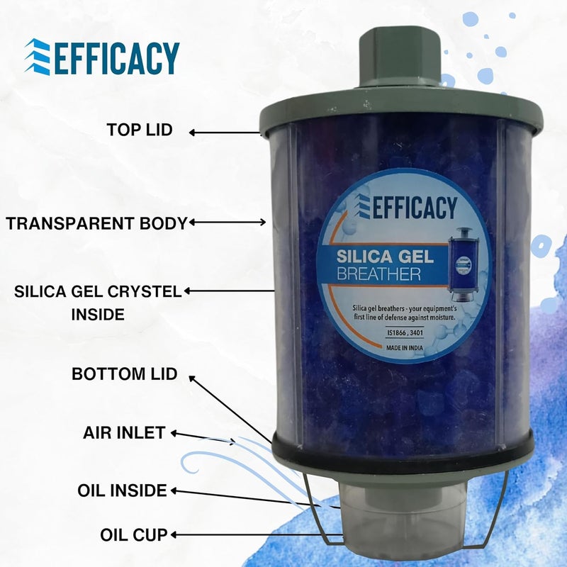 Efficacy Crystal Blue Silica Gel BreatherTransformer Breather Polycarbonate Cylinder With Aluminum Top Size 2 KG Dia 127 05 inch 1 Pc - Image 3