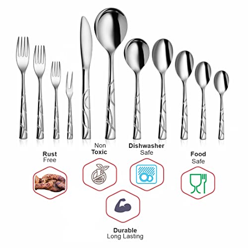 Shri & Sam Stainless Steel GSW Dotted Coffee Spoon, 6 Pieces - Image 5