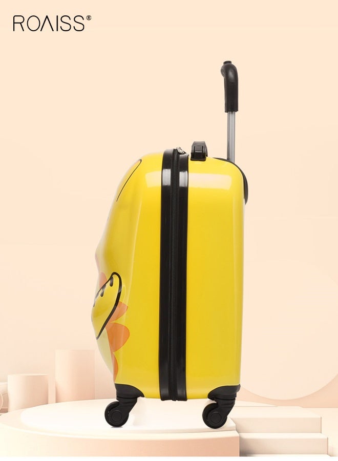 رويس Unisex Kids 18-Inch Luggage Children's Yellow Cartoon Suitcase Features Cute 3D Tiger Animal Design, 360° Spinner Wheels Lightweight and Durable Construction for Student Travel, School Trips and Family Vacations - Image 3