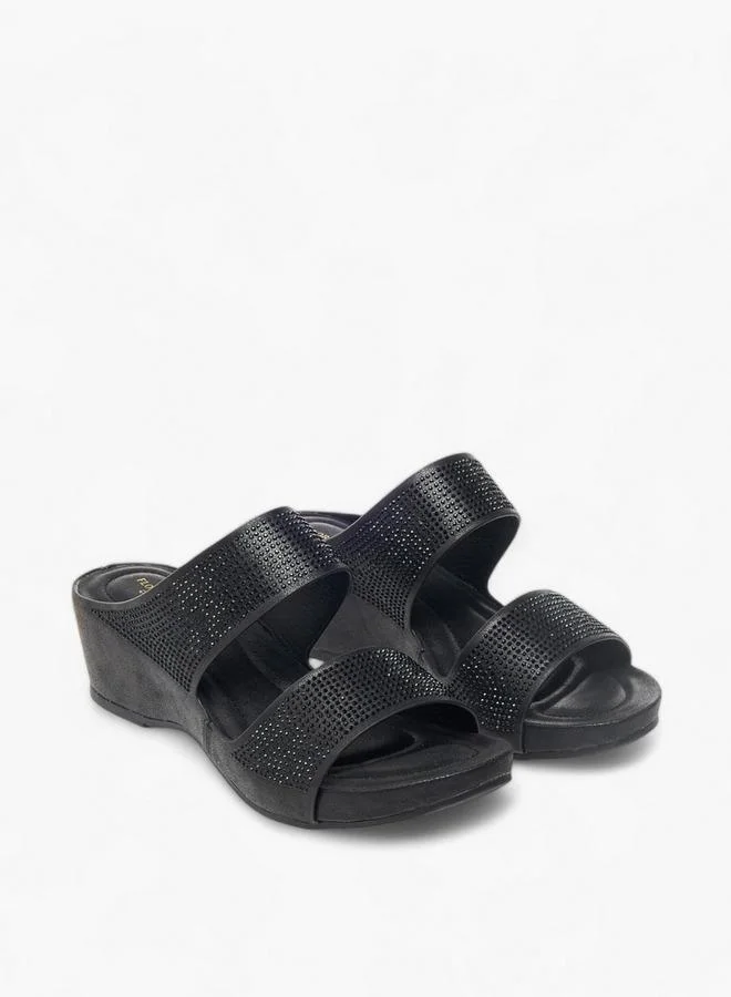 فلورا بيلا من شو إكسبرس صنادل نسائية سهلة الارتداء بكعب ويدج مزخرفة