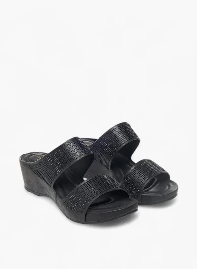 Flora Bella By Shoexpress Womens Embellished Slip-On Sandals With Wedge Heels