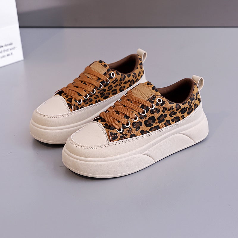 Women's Leopard Print Low Top Sneakers - Image 4