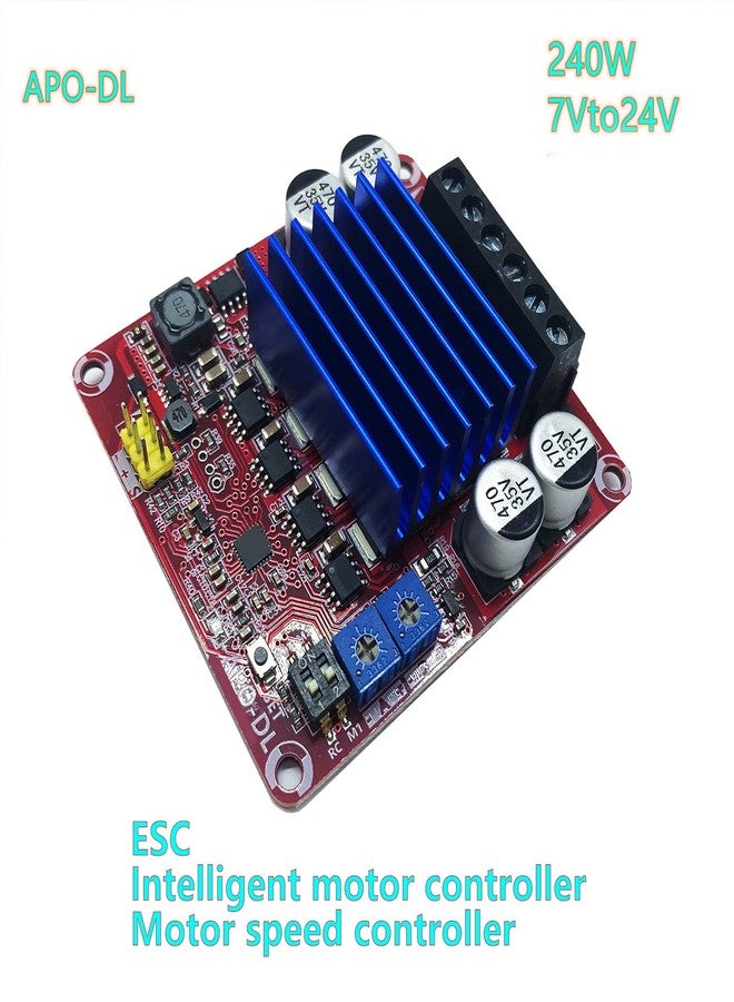Walfront Motor Drive Board Fiberglass Dual‑Channel ESC Control Module Electronic Accessory DC 7‑24V APO‑DL for Model ESC/Smart car/Motor Speed/Commutation Control - Image 2