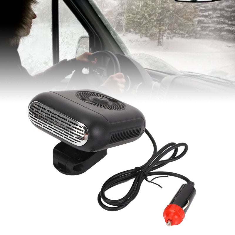 Car Heater 12V Power 2 Level Temperature Settings Portable Electric - Quiet Comfortable 360 Degree Adjustable Small Space Heater for Workplace Office Dormitory - Image 2