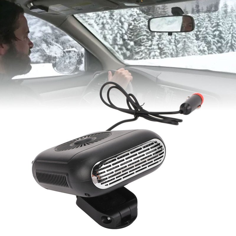 Car Heater 12V Power 2 Level Temperature Settings Portable Electric - Quiet Comfortable 360 Degree Adjustable Small Space Heater for Workplace Office Dormitory - Image 4