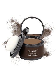 SUAKE Hair Shadow Powder with Puff Touch Instantly Natural Magical Quick Cover Hairline Powder Hair Root Dye Hair Root Concealer for Thinning Hair to Beautify Forehead Curves 4G Brown  - Image 1