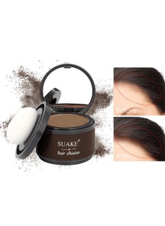 SUAKE Hair Shadow Powder with Puff Touch Instantly Natural Magical Quick Cover Hairline Powder Hair Root Dye Hair Root Concealer for Thinning Hair to Beautify Forehead Curves 4G Brown  - Image 2