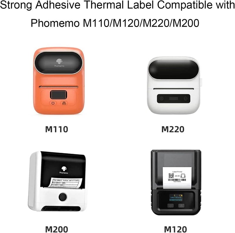 Bukela 6 Rolls Phomemo M120/M110 Labels, 1.57 x 1.18 Inches (40 x 30 mm) Thermal Label Paper for Phomemo M120/M110/M200/M220 Label Printer, Thermal Label, White Thermal Paper, 100 Labels/Roll - Image 3