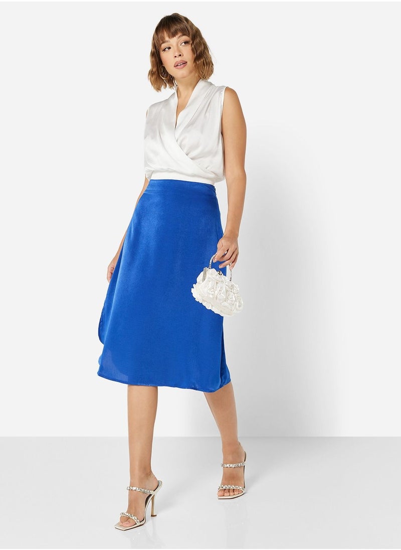 ONLY - Satin Slit Midi Skirt - Image 1