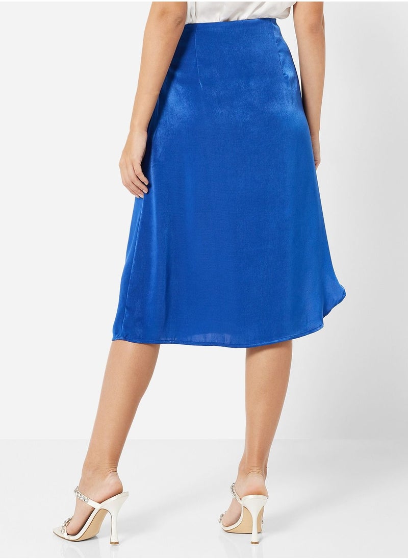 ONLY - Satin Slit Midi Skirt - Image 1