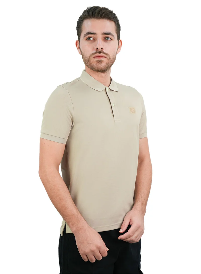 GIORDANO Men's Slim Fit Embossed Pique Polo| Silk Touch Series