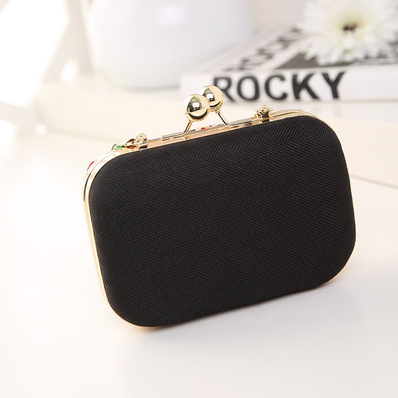 Embroidered Embroidered Clip Box Evening Dinner Bag Fashionable All-Match Women'S Shoulder Crossbody Chain Bag - Image 4