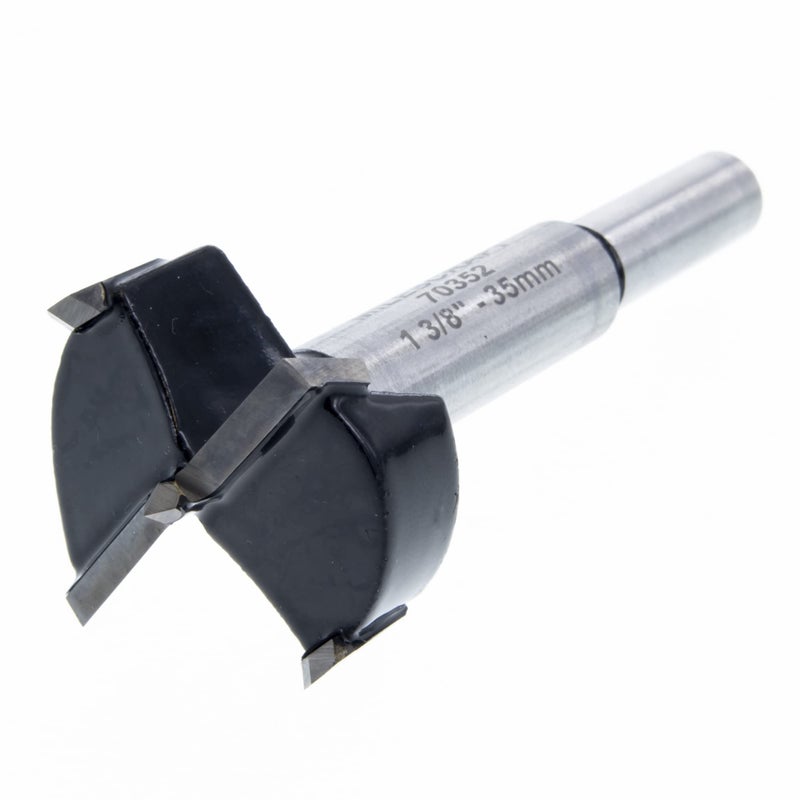 Milescraft 2330 Euro Hinge Bit 35mm BoringForstner Bit for Drilling Concealed Hinge Holes Tungsten Carbide Blade Tips Quickly Create Clean Smooth Hinge Cup Holes Works with Euro Hinge Jig