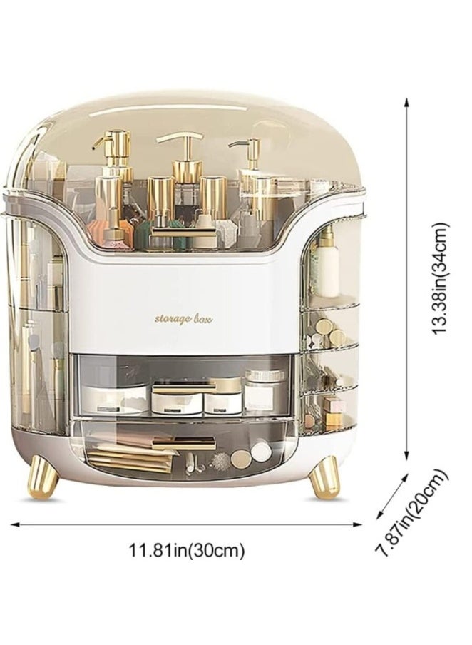 Makeup Storage Organizer, Large Skincare Organizers Cosmetic Display Case with Lid,Lipstick Organizer and Transparent Cover, Makeup Box for Bedroom Vanity Desk Countertop Bathroom - Image 5