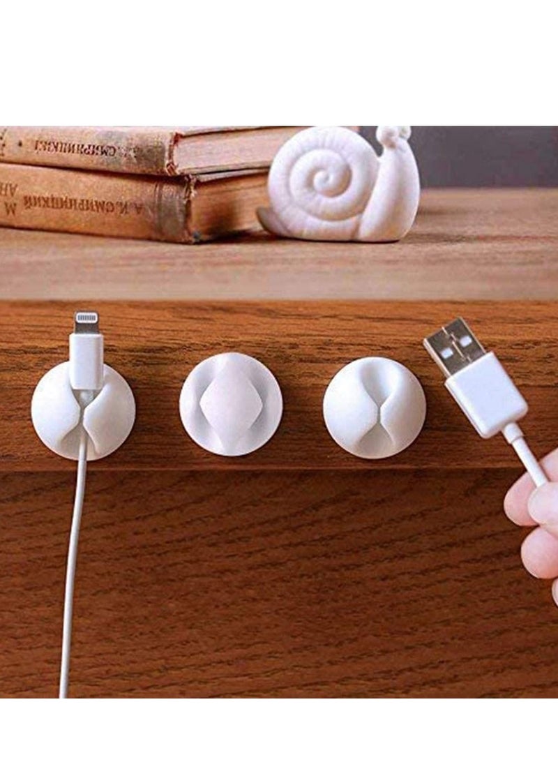 SYOSI Cable Clips Self Adhesive Desk Cord Organizing Wire Holder System Cord Hooks for Durable Cord Management Long Lasting Wire Holder Desktop Cord Tidy Holder Management for TV PC Laptop - Image 4