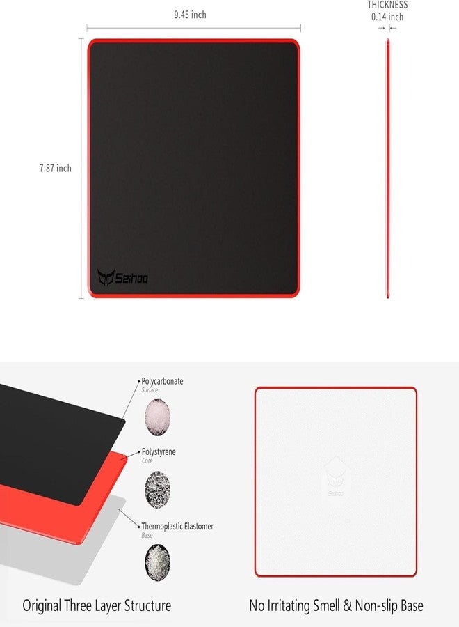 Seihoo Mouse Pad, Resin Hard Surface Mouse Mat Polymer Silicone Bottom Gaming Mousepad No Smell Waterproof for Games, Office 24 x 20cm (9.5 x 7.8in) - Image 2