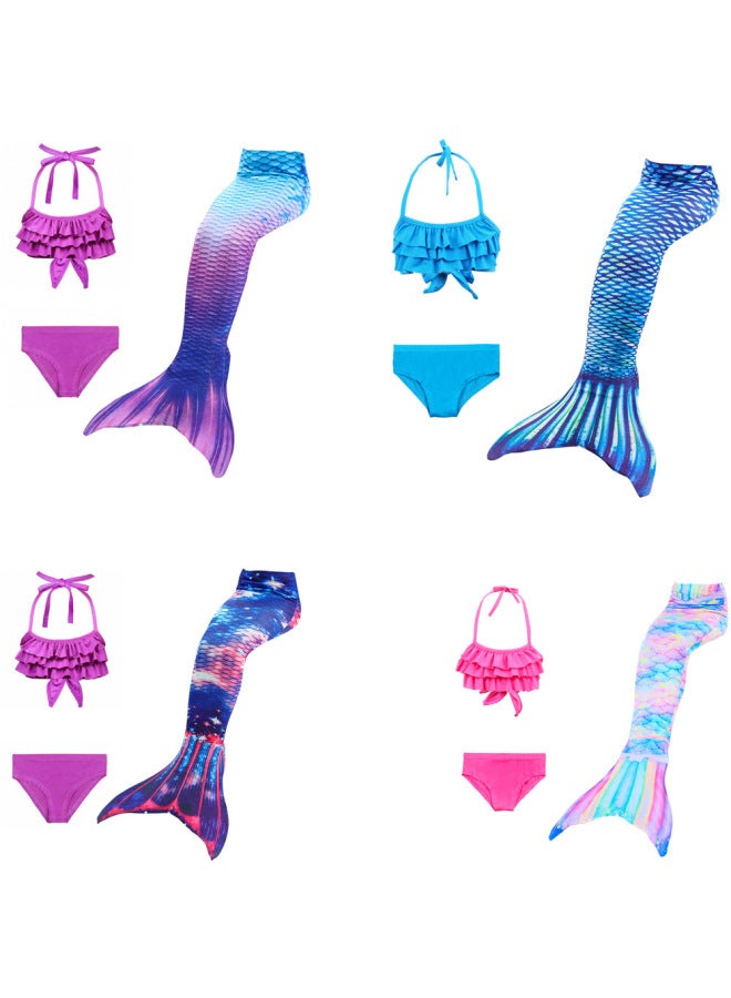 Mermaid Costume Dress - Girls Mermaid Fishtail Costume Dress - GB05, 120 - Princess Dress Up, Halloween Cosplay, Fancy Party Wear, Birthday Costume, Fantasy Outfit Swimsuit - Image 2