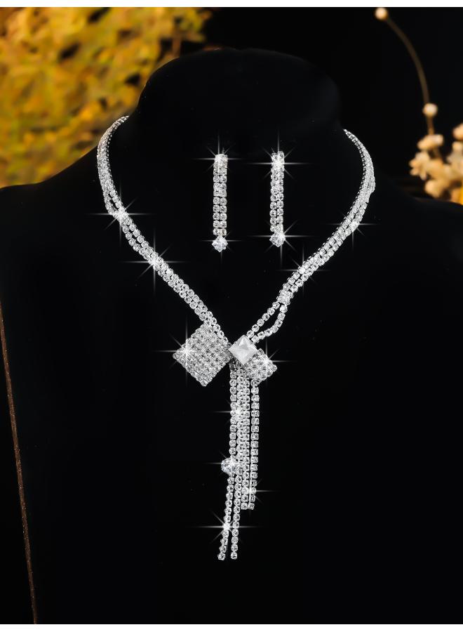 Europe And The United States Necklace Suit Earrings Jewelry Suit Banquet Dress Chain Fashion Joker Bridal Jewelry