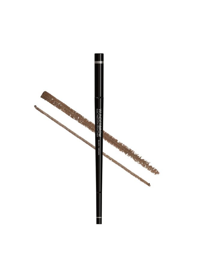 وندر برو قلم تحديد الحواجب Wunderbrow ثنائي الدقة، قلم تحديد الحواجب بطرف مائل وطرف رفيع للغاية، قلم تحديد الحواجب ثنائي الدقة، مكياج الحواجب، لون أسود/بني - Image 1