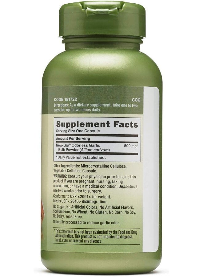 GNC Odorless Garlic 500 Mg 100 Capsules - Image 2