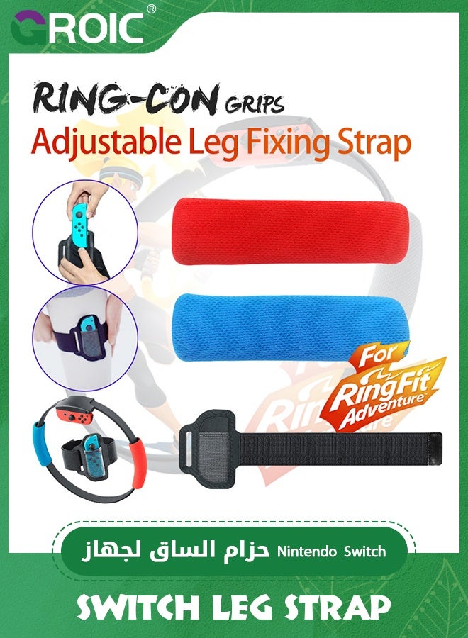 GROIC Switch Leg Strap, Leg Strap Compatible for Nintendo Switch Ring Fit Adventure, 1 Switch Leg Strap and 2 Ring-Con Grips  - Image 2